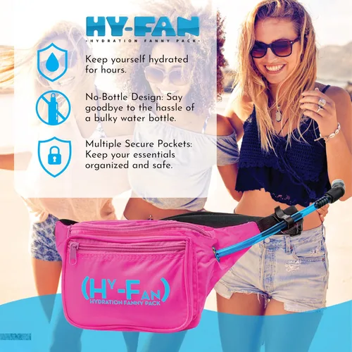 Miniatura 3 de HY-FAN Riñonera de hidratación con vejiga, 17 onzas, sin BPA, diseño manos libres, bolsillos seguros, ideal para actividades atléticas al aire Verde