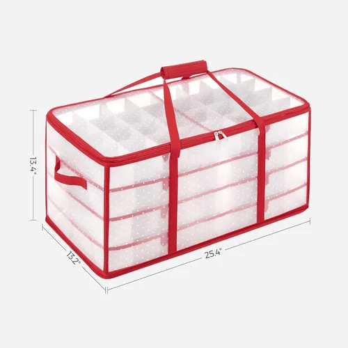 Miniatura 2 de SONGMICS Cajas grandes de almacenamiento para adornos navideños, bolas de 3 pulgadas, 8 bandejas, 128 ranuras, contenedor de almacenamiento navideño