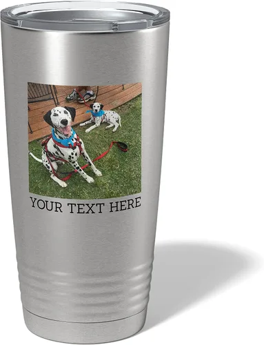Miniatura 9 de Vaso personalizado de 20 onzas (17 colores) con foto impresa con aislamiento térmico de acero inoxidable recubierto de polvo con tapa, regalo
