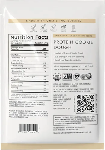 Miniatura 8 de TRUVANI – Polvo de proteína a base de plantas – Proteína orgánica certificada USDA en polvo, vegano, sin OMG, sin gluten