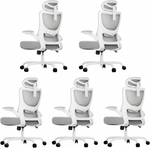 Miniatura 14 de Marsail - Silla ergonómica de oficina - Silla de escritorio con respaldo alto de malla y soporte lumbar ajustable, silla giratoria con ruedas