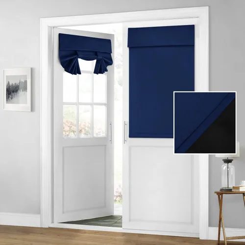 Miniatura 42 de HOMEIDEAS Cortinas 100% Opacas para Luces Laterales de Puerta Principal, Cubierta de Ventana de Puerta de Aula, Persianas de Privacidad