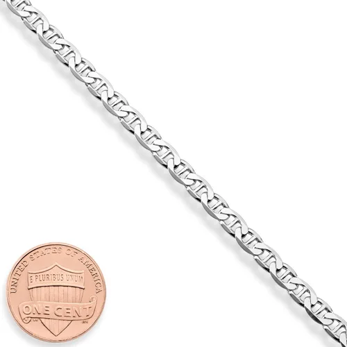 Miniatura 5 de Miabella - Tobillera de plata de ley 925 italiana de 0.118pulgadas, 0.157pulgadas, talla de diamante maciza, para mujer, 9 o 10 pulgadas, fabricada