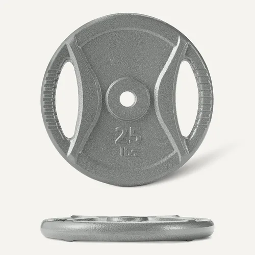 Miniatura 5 de Amazon Basics Placas de peso de agarre de 1 pulgada, hierro fundido, entrenamiento de fuerza, gimnasio en casa