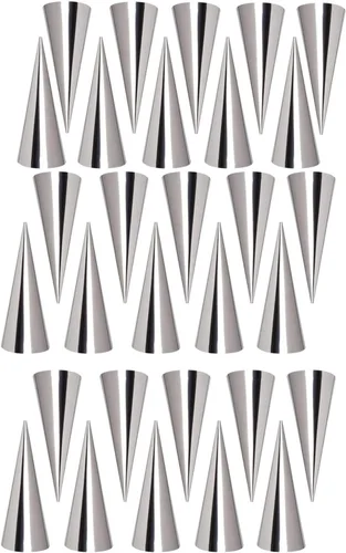Miniatura 11 de FantasyDay Moldes antiadherentes para cuerno de color crema, de acero inoxidable, 5 pulgadas, kit de tubos de cannoli de gran tamaño, paquete de 16