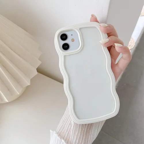 Miniatura 40 de QLTYPRI Funda compatible con iPhone 7/8/SE, bonita funda transparente con marco ondulado rizado para niñas y mujeres, funda protectora de TPU