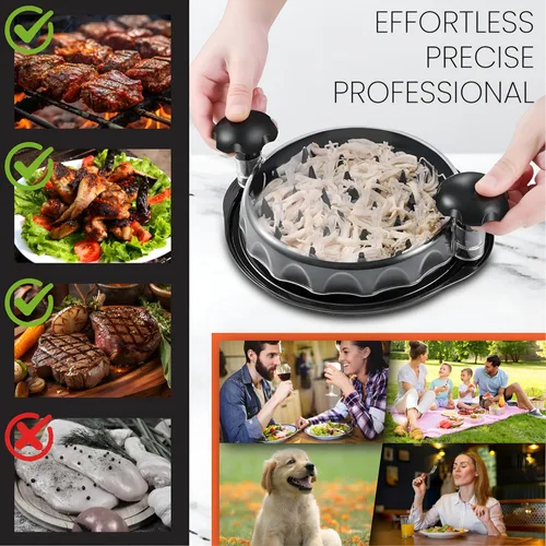 Miniatura 2 de Trituradora de Pollo Twist Grande - Trituradora de Carne de 10'' para Pechuga de Pollo, Gadgets de Cocina Máquina Picadora de Carne con Cepillo