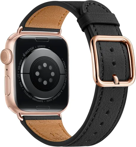 Miniatura 58 de MNBVCXZ Correas de cuero compatibles con Apple Watch para mujeres, correa de repuesto genuina para iWatch Series 11 10 9 8 7 6 5 4 3 2 1 SE 3 SE 2