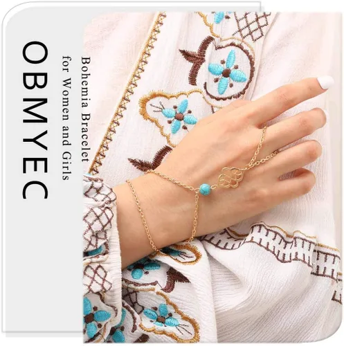 Miniatura 7 de Obmyec - Pulsera para mujer, diseño bohemio, color turquesa