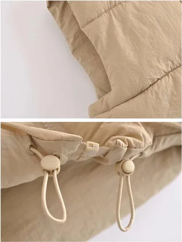 Miniatura 4 de Chaleco acolchado para mujer, con cuello alto, con cremallera, chaleco acolchado para invierno