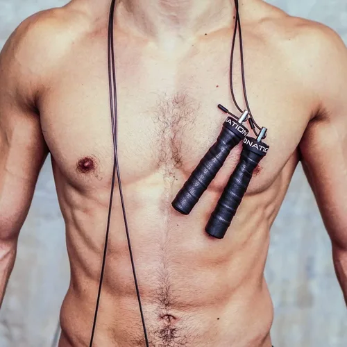 Miniatura 5 de WOD Nation - Cuerda de saltar con peso para mujeres y hombres, 1 libra (1 libra), asas ajustables de cuerda de saltar de alta velocidad con pesas