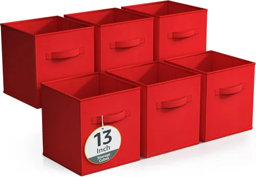 Miniatura 31 de Sorbus - Contenedores de almacenamiento de 11 pulgadas, cestas plegables de tela para organizar despensa, armario, estante, caja de juguetes, cubo