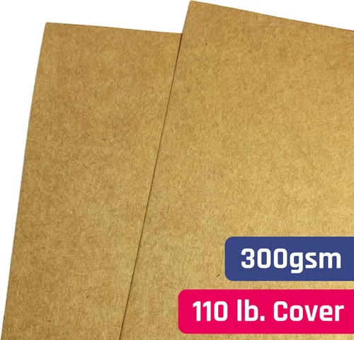 Miniatura 3 de 100 hojas, cartulina kraft marrón, 300 GSM (cubierta de 110 libras) 8.5 x 11 pulgadas