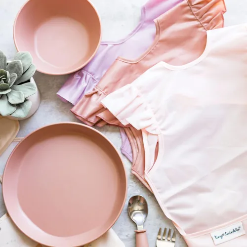 Miniatura 4 de Tiny Twinkle Babero a Prueba de Manchas para Niñas Babero Impermeable para Niños Pequeños para Comer Delantal para Bebé para Alimentación Topo