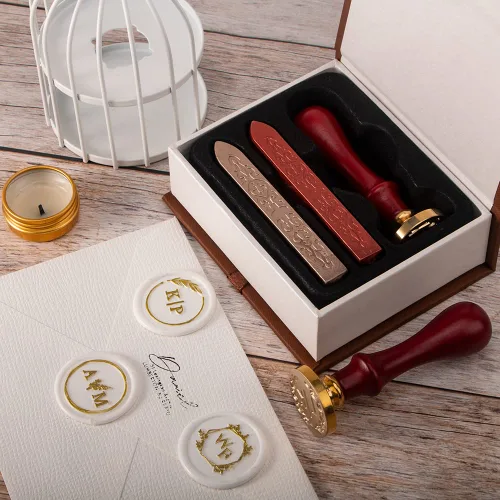 Miniatura 5 de Kit de sellos de cera personalizados, kit de sellos de cera personalizados, crea tu propio diseño/logotipo/personalización de letras para invitación