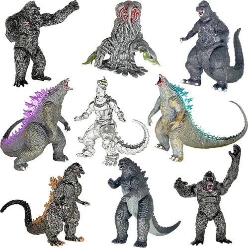 Miniatura 9 de TwCare Juego de 10 juguetes Godzilla x Kong: El Nuevo Imperio, figuras de acción de dinosaurios y dragones, Evolved Basic Exquisite Battle Roar