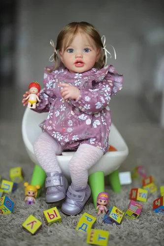 Miniatura 6 de Muñecas reborn de bebé suaves Angelbaby, muñecas realistas para niñas de 24 pulgadas, recién nacidas de silicona, muñecas que parecen reales