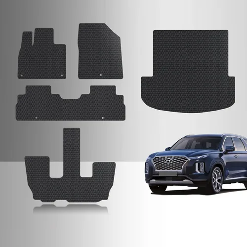 Miniatura 8 de TOUGHPRO Juego de accesorios de alfombrillas + tercera fila para asientos de banco Hyundai Palisade de segunda fila, resistentes para todo