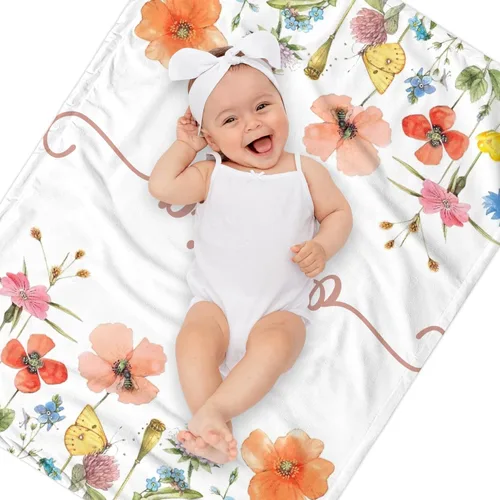 Miniatura 2 de Manta de bebé personalizada con nombre, manta personalizada de elefante para niña, regalos personalizados para baby girls, Navidad, Pascua