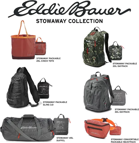 Miniatura 7 de Eddie Bauer Stowaway - Bolsa de lona plegable (45 litros), hecha de poliéster Ripstop