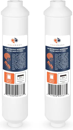 Miniatura 12 de Aquaboon Filtro de agua de carbón activado en línea T33 para refrigerador, máquina de hielo con conexión rápida para línea de agua de 1/4 compatible