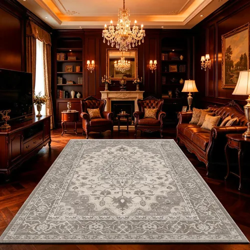 Miniatura 68 de Ukeler - Alfombra rústica con diseño floral para sala, dormitorio, comedor, Country rústico, Azul (luxury blue)