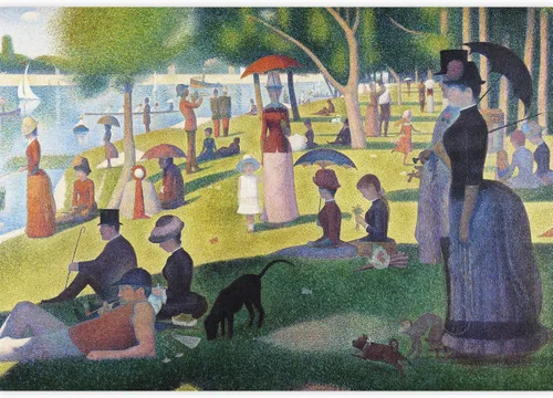 Miniatura 2 de wall26 - Una tarde de domingo en la isla de La Grande Jatte por Georges Seurat - Postimpresionismo francés - Puntillismo - Mural de pared grande