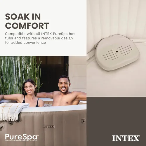 Miniatura 6 de Intex 28502E PureSpa asiento con resistencia al deslizamiento, contorno removible e inflable para bañera de hidromasaje con altura ajustable