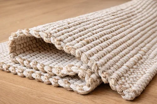 Miniatura 4 de S & L Homes Alfombra de Área de Yute y Algodón Tejida a Mano Natural Estilo Granja para Sala de Estar Dormitorio Cocina Pasillo Entrada - Decoración