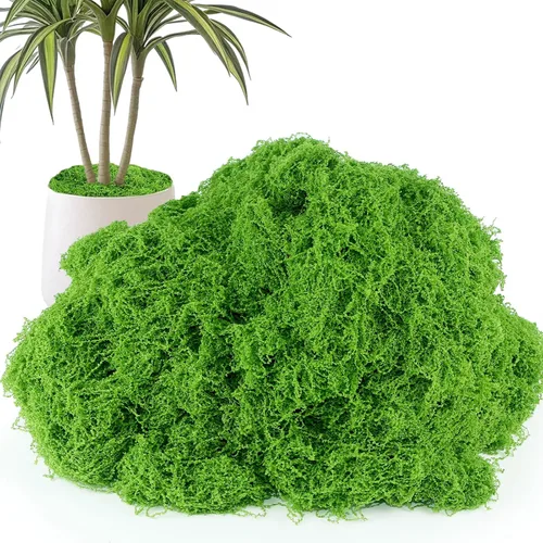 Musgo verde falso de 5.3 onzas para plantas de interior, musgo artificial para manualidades, decoración floral de bricolaje, jardín de hadas, fiesta