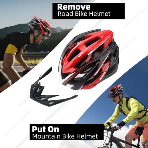 Miniatura 4 de Basecamp Casco de bicicleta para mujeres y hombres con luz LED de seguridad extraíble, visera solar, casco de bicicleta ligero, ajustable