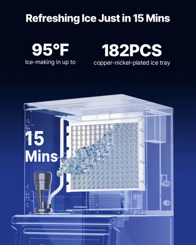Miniatura 2 de VEVOR Máquina comercial para hacer hielo – Cabezal, máquina de hielo de acero inoxidable de 450 libras por día con fabricación de hielo programada