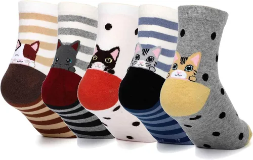 DOBIKULU Calcetines de animales lindos para mujer calcetines de perro y gato novedosos calcetines divertidos regalos de animales para mujeres