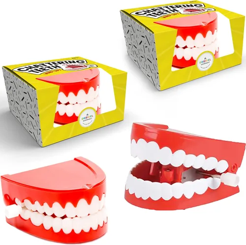 The Dreidel Company Juguetes de dientes que muerden y parlotean los dientes para niños, recuerdos de fiesta de cumpleaños, regalos novedosos y
