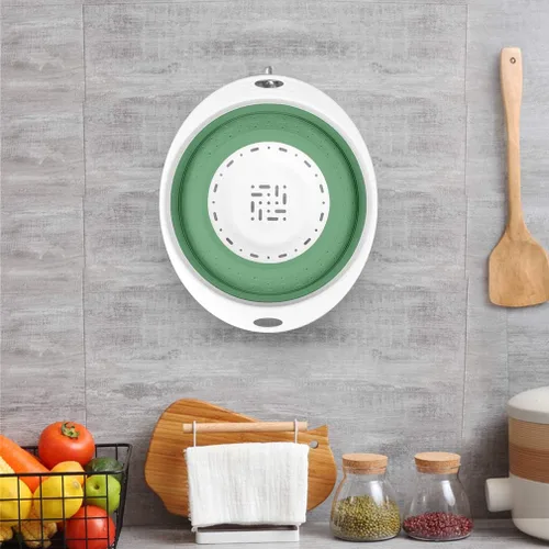 Miniatura 3 de QiMH Colador plegable y escurridor, 5 cuartos (1.25 gal) de capacidad, libre de BPA y apto para lavavajillas, escurridor plegable de silicona