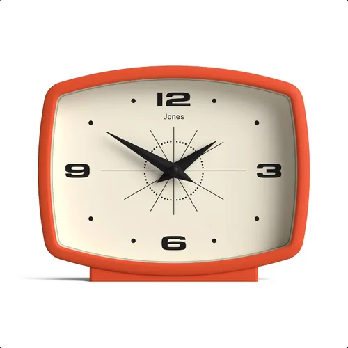 Miniatura 12 de JONES CLOCKS® Reloj de Escritorio Film Diseño Rectangular Retro Negro Diseño Retro, Combinando Estilo de Mediados de Siglo con un Acabado