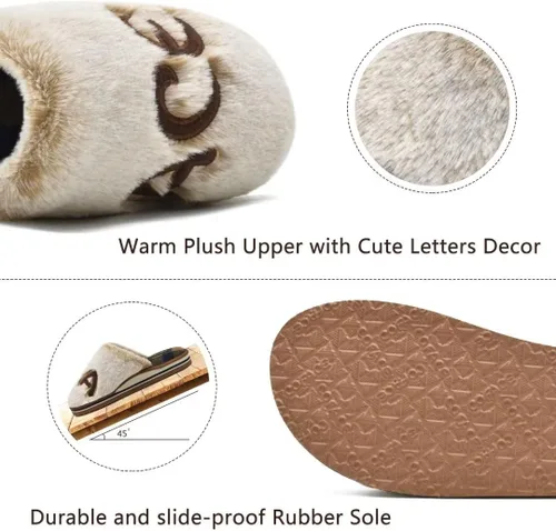 Miniatura 4 de COFACE Pantuflas de espuma viscoelástica para mujer, cómodas y cálidas, con forro de cojín acogedor