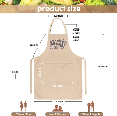 Miniatura 2 de Divertido delantal de cocina para mujeres y hombres, delantal de cocina para hornear con 2 bolsillos, lindo regalo de cumpleaños, Navidad, día