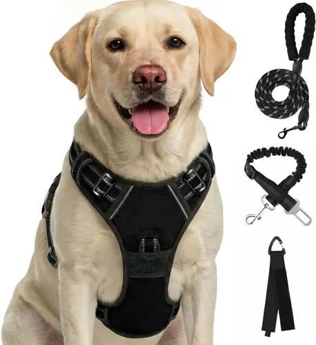 Miniatura 20 de FURRYFECTION Arnés a cuadros para perros pequeños, chaleco reflectante ajustable sin tirones para mascotas con clip frontal, correa, asa de fácil