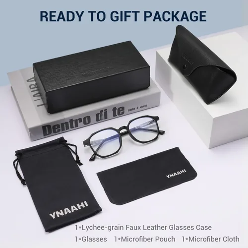 Miniatura 7 de Gafas de luz azul para hombres y mujeres, 99% bloqueador de luz azul, protección UV. Ideal para uso en computadora, juegos, lectura. Negro