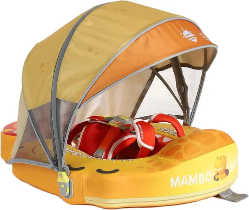 Miniatura 20 de Mambobaby Float Deluxe - Flotador de piscina para bebés: entrenador de natación seguro y cómodo para bebés y niños pequeños, diseño no inflable, Rosa