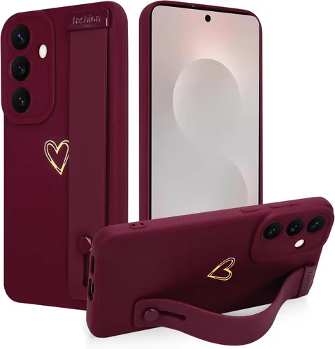 Miniatura 19 de Funda magnética compatible con Samsung Galaxy S25 Ultra para mujeres y hombres, estética flor de durazno, correa de muñeca ajustable incorporada