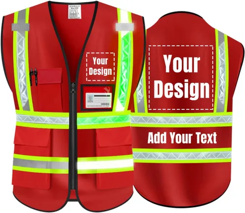Miniatura 14 de Chaleco de Seguridad Reflectante de Alta Visibilidad Personalizable con Logo y 5 Bolsillos Hi Vis Chaleco Ropa de Trabajo Protectora para Exteriores