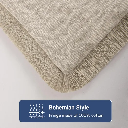 Miniatura 4 de NEXHOME PRO juego de 2 fundas de cojín boho de 20"x20", fundas de cojín decorativas de lino hechas a mano para sofá, sala de estar, fundas de cojín