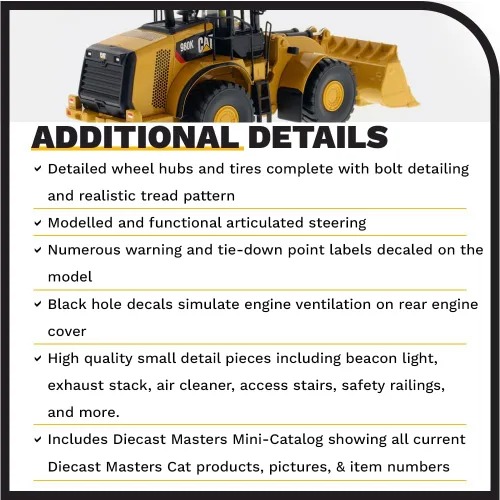 Miniatura 5 de Diecast Masters Cargador de ruedas Caterpillar 980K 1:50 - Configuración de roca - Core Classics Series 85296C