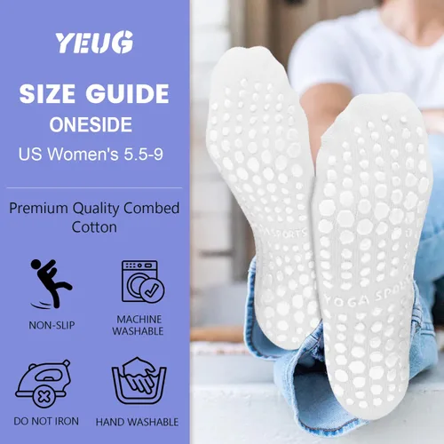 Miniatura 6 de YeuG 46 pares de calcetines de pilates para mujer - Calcetines antideslizantes para yoga, barre, hospital, descalza
