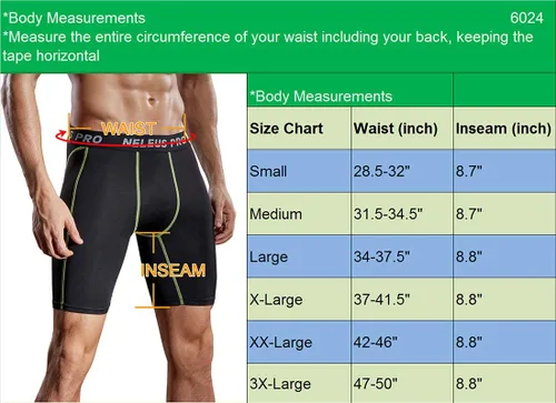 Miniatura 3 de NELEUS Paquete de 3 pantalones cortos de compresión para hombre