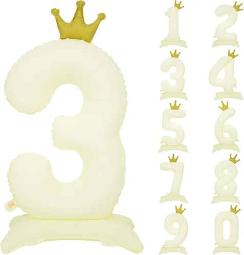 Miniatura 18 de Globos de aluminio grandes con corona negra número 0 para niños y niñas, cumpleaños, boda, aniversario, fiesta, baby shower, suministros 0