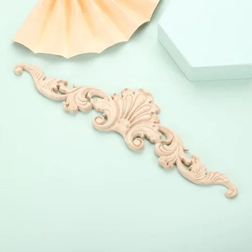 Miniatura 4 de MUXSAM Apliques tallados en madera, detalles de tallado transparente superpuestos, calcomanías artesanales para gabinetes, manteles de pared