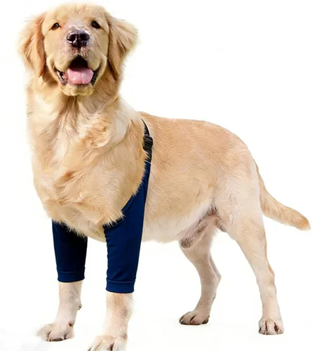 Miniatura 10 de Manga de recuperación para perros con banda elástica para piernas o articulaciones lesionadas, tirantes ajustables para patas delanteras de rosado